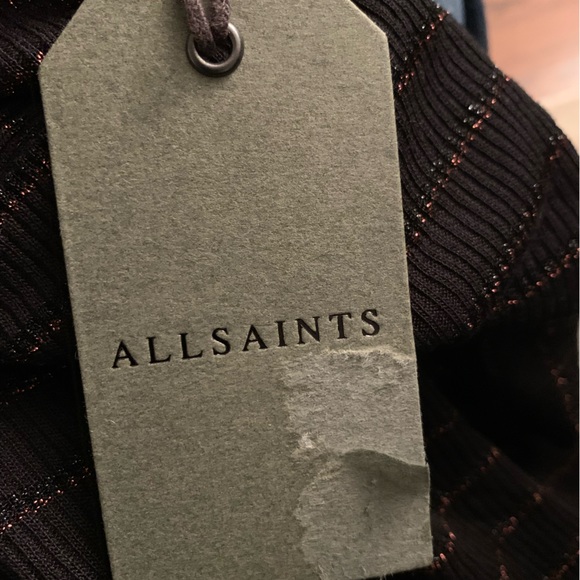 🏷 NWT All Saints ESME Shimmer Stripe Shirt - Picture 4 of 4